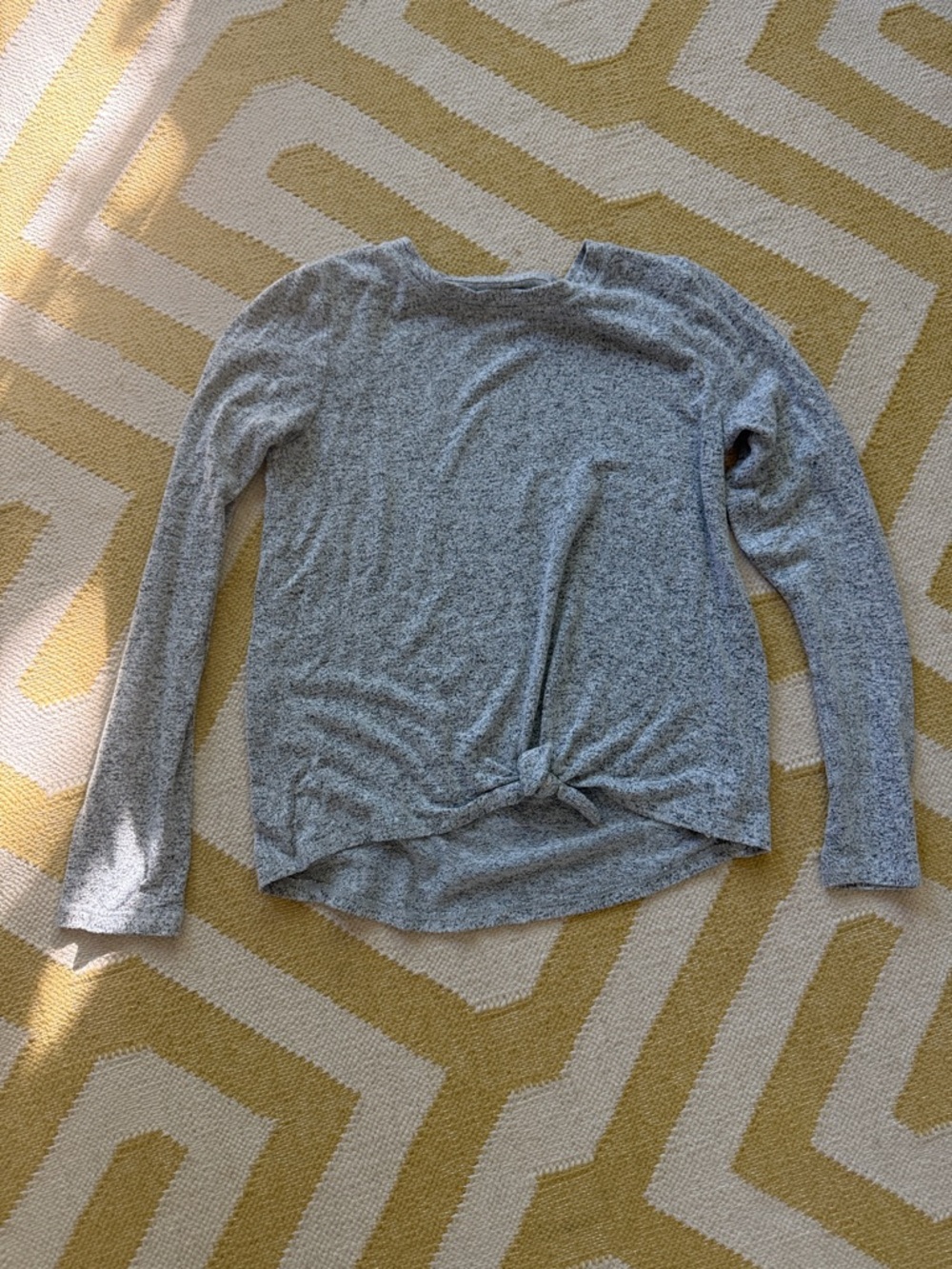 GAP Gray Long-Sleeve Tie-Front Top